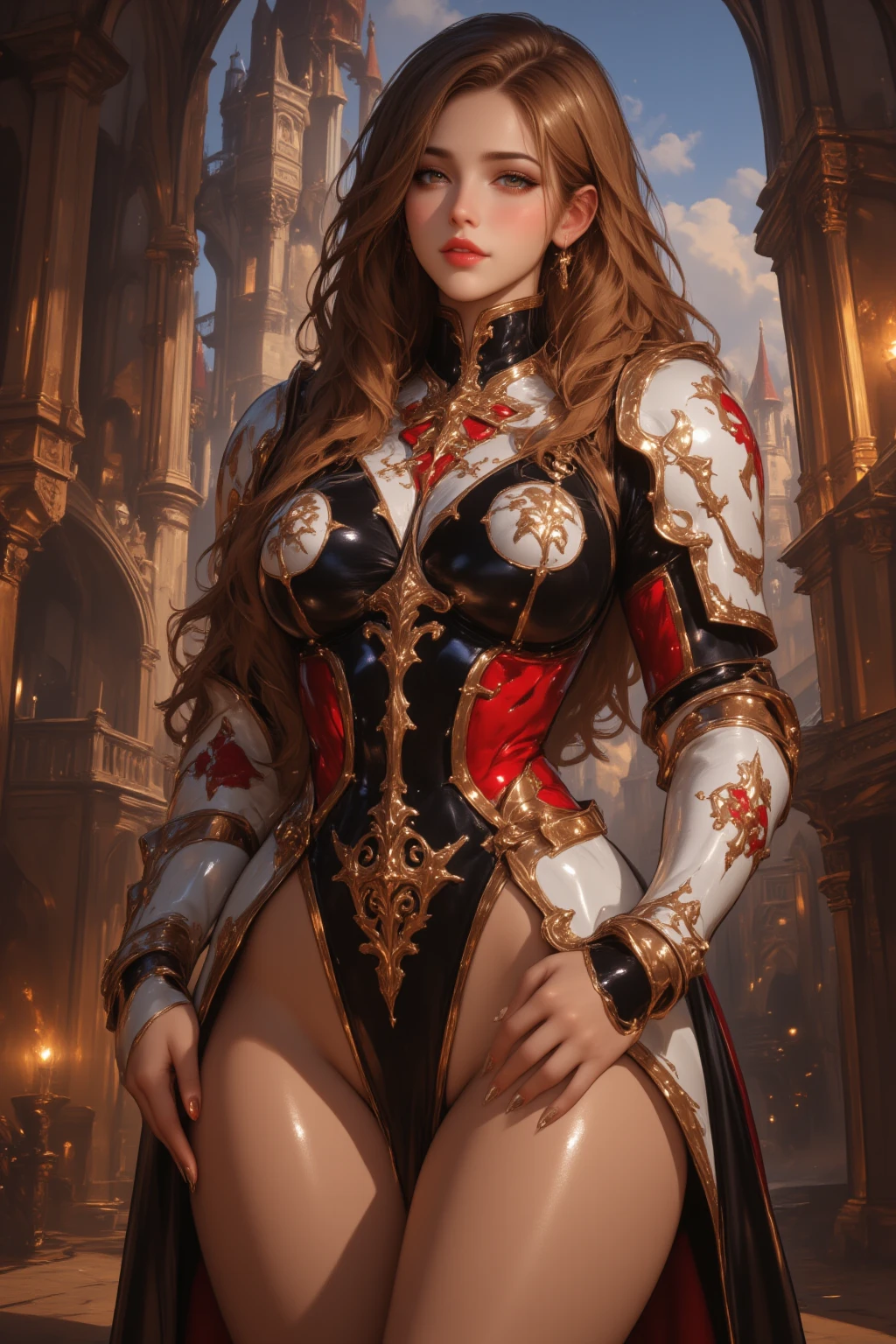 Haley Bennett, nude corset santa claus sexy clothes, character portrait, 5 9 9 0 s, long hair, intricate, elegant, highly detailed, digital painting, artstation, concept art, smooth, sharp focus, illustration, art by wlop, charlie bowater and alexandra fomina
