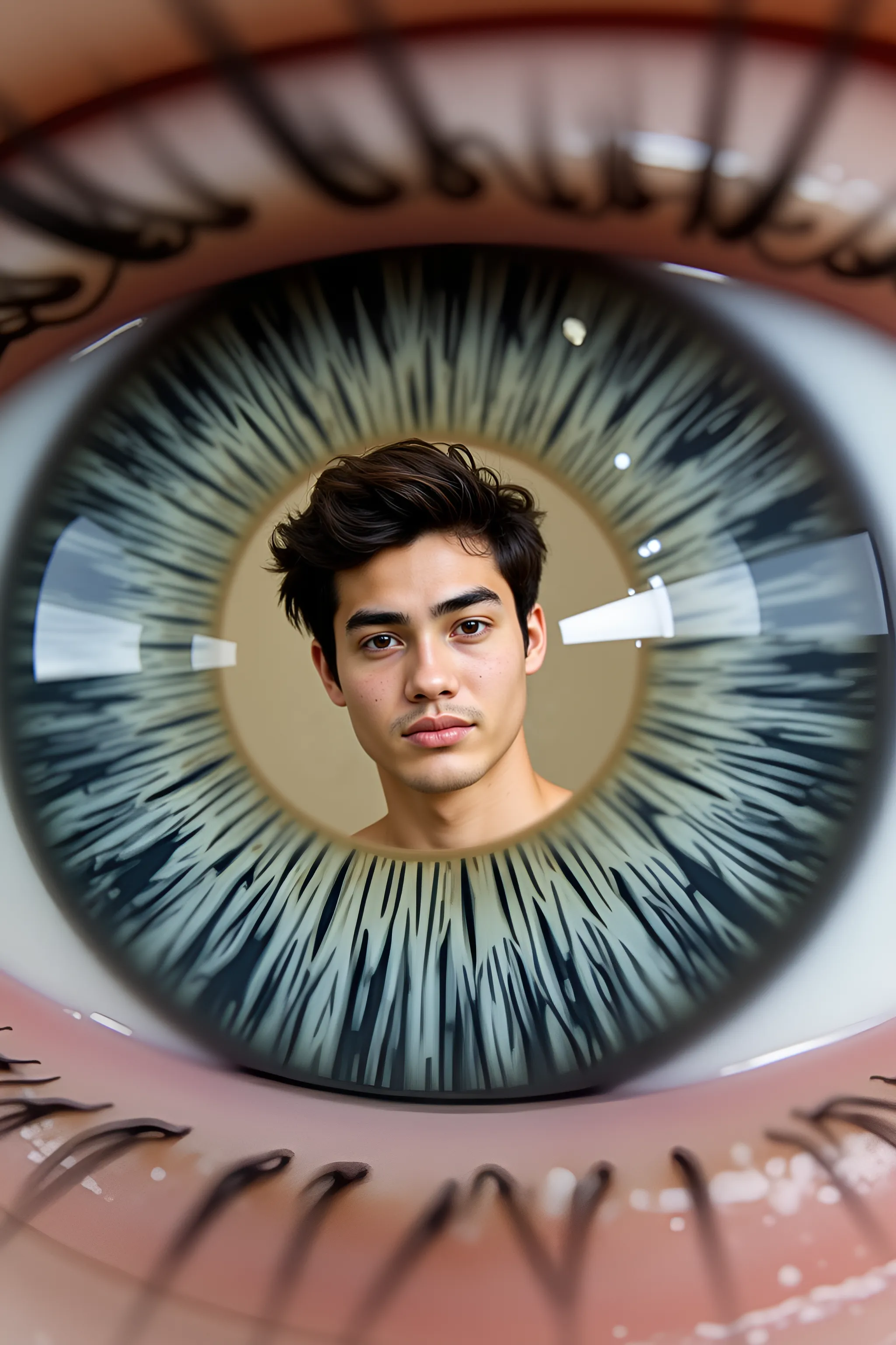 Irish man with heteroceomy with one green eye and one blue eye