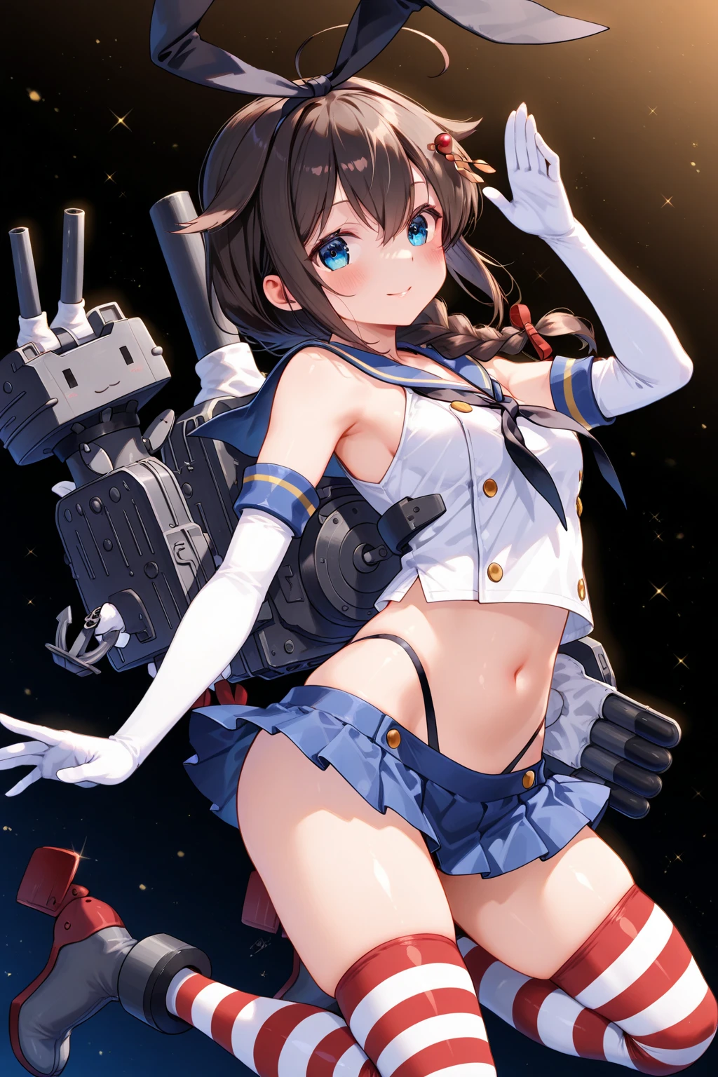 (( Fleet Collection、Kantai Collection、Yao、standing,multiple views、)),((Sailor suit、topless、breasts out,belly button、Bottomless))、woman,Full body photo, ((white background. White bed in a love hotel))) Best image quality, high quality, The background is clear,きれいなwoman, Japanese, detailed, detailed eyes, detailed skin, Beautiful Skin, 超High resolution, (reality: 1.4),とても美しいwoman, A little younger face, Beautiful Skin, thin, (Ultra-photorealism), (High resolution), (8k), (非常にdetailed) (Beautiful and detailed eyes), (非常にdetailed), (detailed face), Displaying the viewer, Fine details, detailed face, smile,Straight,Looking Ahead, StraightLooking Ahead, Photo Real, Baby Face,Hairstyle: ponytail、short hair,Brown Hair、smile,(((Sailor suit、topless、breasts out,belly button、No underwear、Bottomless)))(Gaunt, Skinny,)(((Gaunt, flat chest, ,)))(,))hair over one eye, from below, (((Fleet Collection、Kantai Collection、Yao、standing,multiple views,))),drunk, laughing,