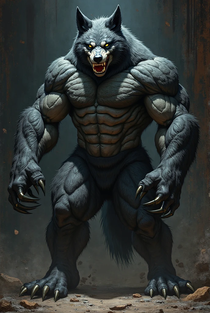 Tall、Tightened、Muscular blue werewolf (( Excessive sweating)),A piercing black gaze,(((que todo su cuerpo del hombre lobo este por todas partes este Excessive sweating))),(( Black loincloth)),(((I'I don't want any accessories or things on my sweaty, muscular werewolf body.))), Details eyes, Staring at the screen, end:night、in the starry sky、Without giving anything ((A werewolf standing from the front with lots of lighting hitting his body, Excessive sweating)),((Observe his sweaty werewolf muscles without any props or objects)),((Pure sweat soaked throughout the wolf's muscular body.)).