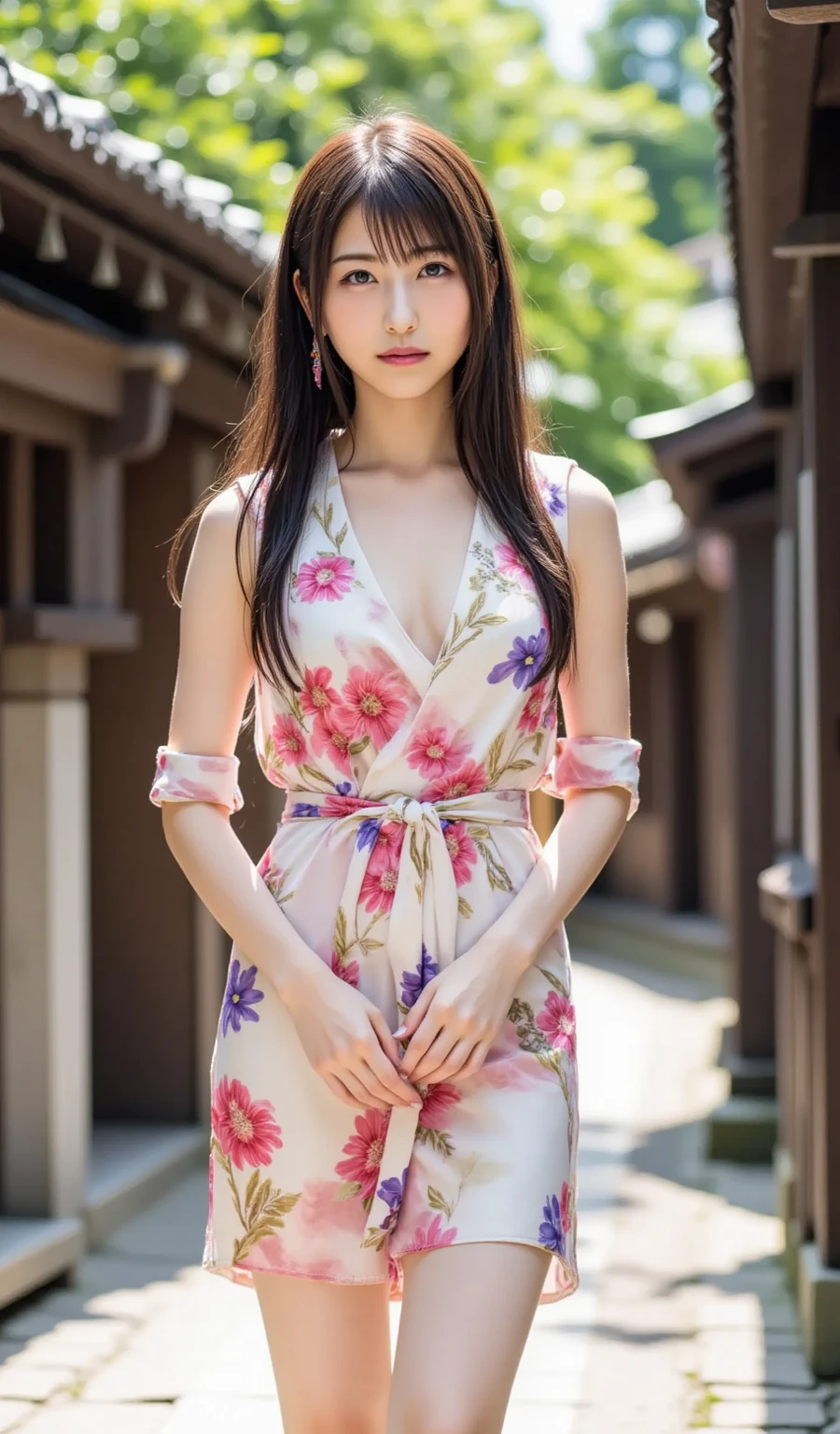masterpiece, Highest quality, , Super detailed,Japanese beautiful girl、Alone by the pool,18-year-old high school student、Very beautiful and small breasts、Beautiful cherry-colored areola、Erect nipples、Narrow waist、Small butt、Shaved, Micro Bikini、Bikini with small cloth area、Almost a pimp、, panties, Pulling on panties, Take off, I pulled it myself,Leaning forward、 The genitals are visible、Pussy, From behind, Recall,Nipples are exposed、No underwear、smile