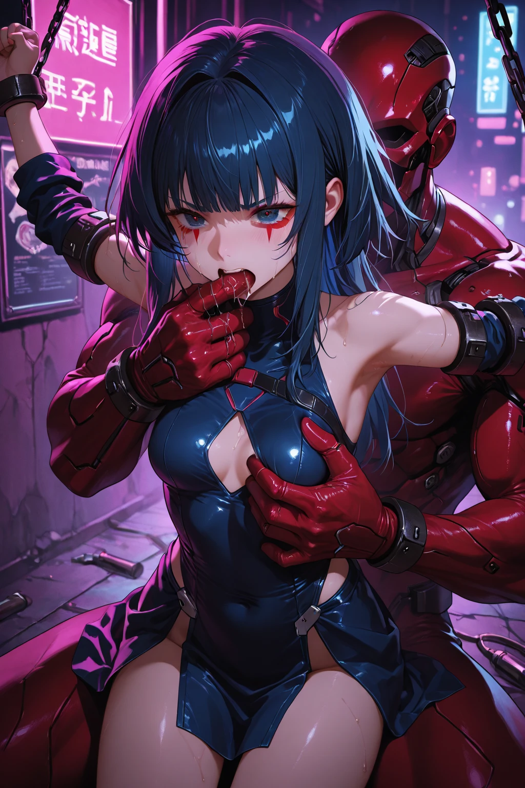 (Private 4K)、(High resolution:1.2)、(High freshness:1.2)、、(Whole Body Ezbian:1.2)、(Defeat the bad guys:1.8)+++,,((Woman with exaggerated big physique))、(Huge muscles:1.4)