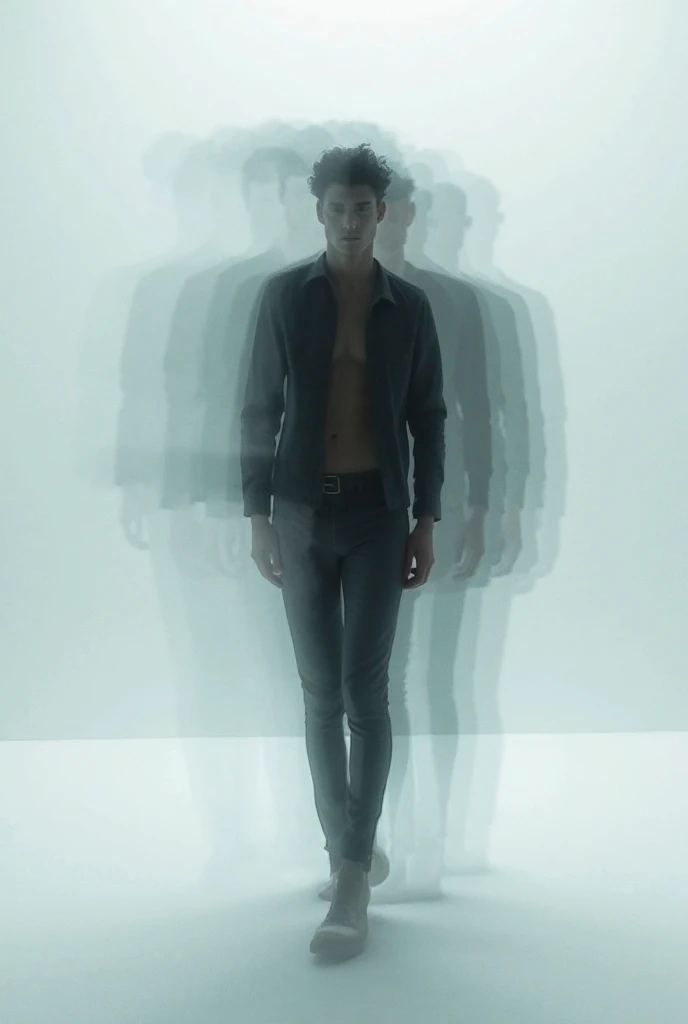Naked man with suits