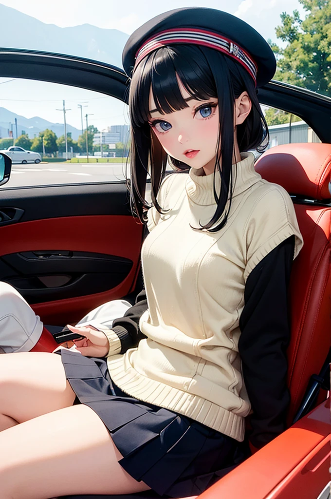 ((highest quality, 8K, masterpiece:1.3)), concentrated:1.2, perfect body beauty:1.4, buttocks:1.2, ((delicate hair)), (sweater dress:1.1) , (Car interior, street: 1.2), Highly detailed face and skin texture, fine eyes, double eyelid, Whitening skin, big breasts, smile, wearing a necklace, ring, A person sitting in a car with his butt up々,(((exquisite female body、sweat,dislike、Sexy Mom, slutty makeup、dripping sweat、oil skin,sparkling skin、realistic skin texture、detailed beautiful skin、shiny skin、shiny white skin)))、angry face、dotei killer sweater、