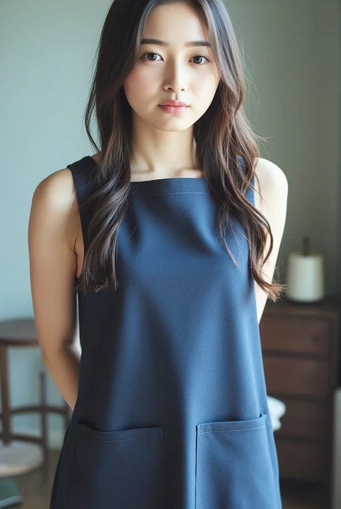 (High reality photograph, high resolusion, detailed face, detailed eyes, various angle) Japanese lady, 40 years old, cute face, skinny figure, very skinny waist, various hair style, tight knit dress with emphasizing her body line, standing in a various place, full-body photo