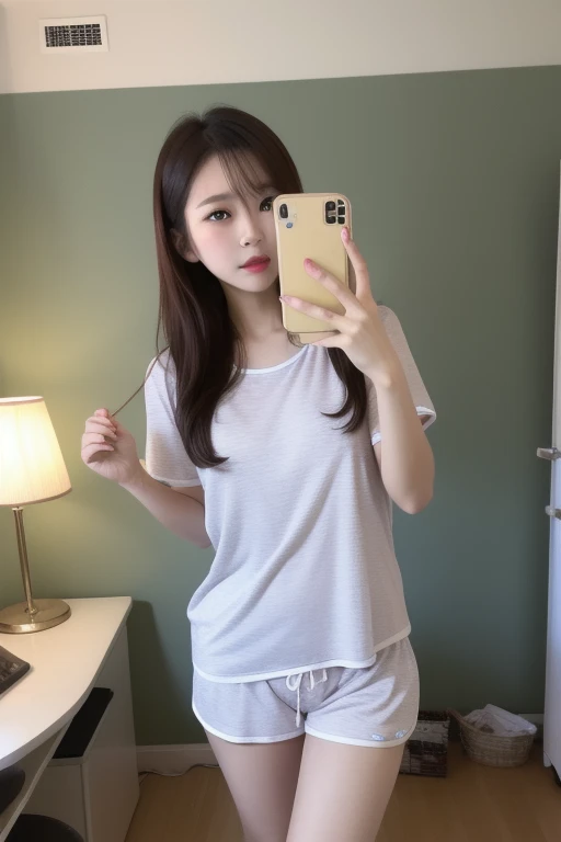 10 year old girl,Plump,Wear only a plain white short-sleeved T-shirt,There is no pattern on the clothes,It must be pure white,There can be no color other than white,There can be no patterns,T,Cutes,Tender,Smile with