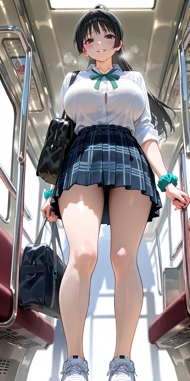 ((((realistic))))、masterpiece、highest quality、
((((from inside the skirt))))、(((Close-up of underwear from below)))、
long socks、((uniform clothes)),1girl,
standing、(woman on the subway)、behind、((clean sharp focus, film photography))、
Colossal breasts underbreasts、((plump body,Muscular thighs)),From face down、skirt doesn't go up、The eyes are looking forward