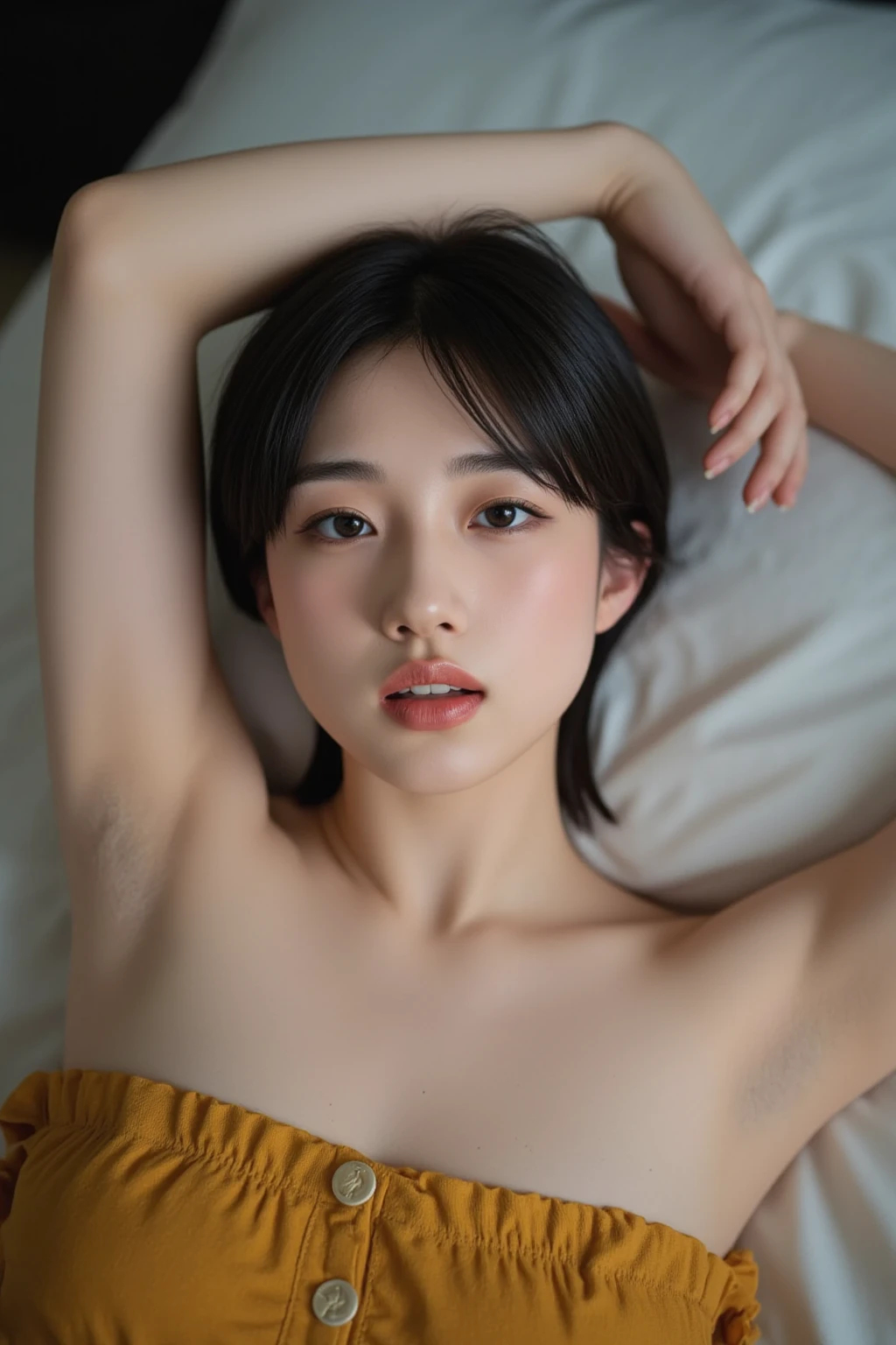 Sarada, naked, Skinny body, small bust, very feminine, lying down