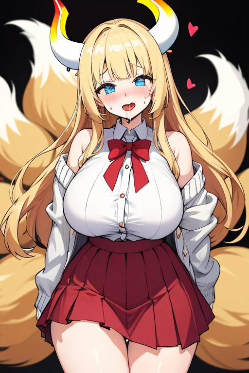 (best quality, masterpiece), 1girl, (furry), fox girl, happy, blush, plump, fluffy, heart-shaped pupils,