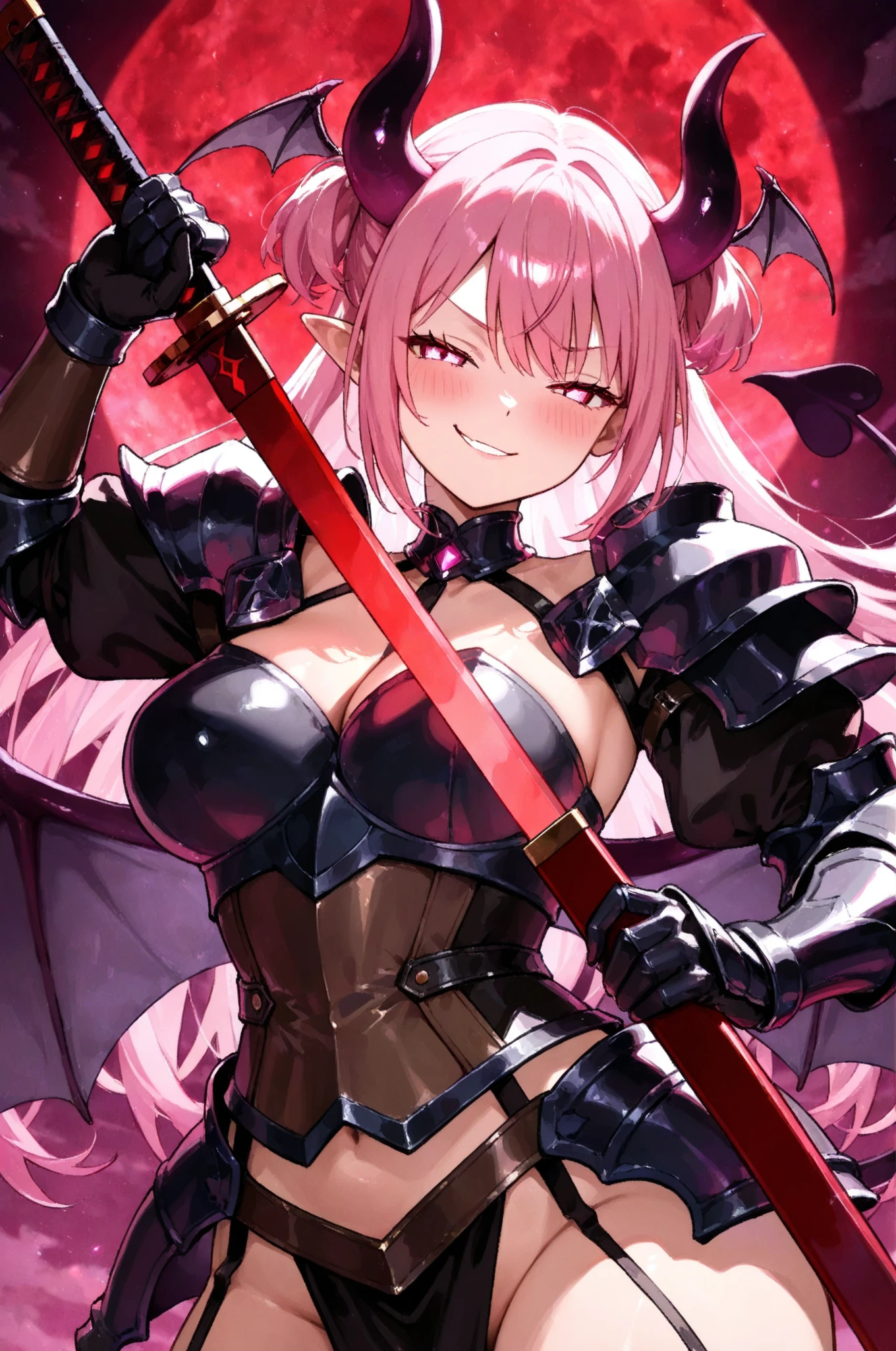 NSFW,{1girl,citrinne \(fire emblem\),fire emblem),fire emblem},Blonde,Red Eyes,short hair,aged up, Super detailed, masterpiece, absurdes, high resolution, very aesthetic, (アニメ, masterpiece, complexity: 1.3),(Top Quality, High Texture, (4K), (Incredible Detail: 1.4), Full Body, Shiny Skin, bangs, Cool Face, (Perfect Eyes), (Detailed Eyes), (Shining Eyes), Beautiful Eyes, Bright Eyes, Cross Earrings, black revealing knights armor, pink Carving, red Cape Fluttering in the Wind, Highly Detailed Armor, Beautifully Made Armor, Gauntlets, , black Mini Skirt with pink Decoration, zettai ryouiki, Big Breasts, Deep Cleavage, Side Boob, Windblown Hair,Fluffy Waist, Thighs, High Leg panties, Knee High Socks, Armored Boots, High Heels, Dynamic Pose,black panties,