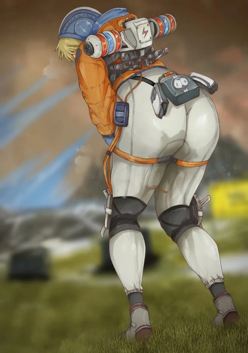 1girl, (fart, farting, yellow gas, arm support, back, bangs, bigfart, masterpiece, best quality, hair bun, in museum, naughty face, smile, blush, looking at viewer, from behind, short hair with long locks, white hairband, off shoulder, red sweater, long sleeves, (jeans:1.1), (art by carl holsoe:1.2)