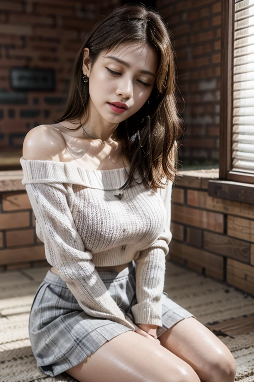 1 Female、Ultra detailed face、Detailed lips、Detailed eyes、double eyelid、smile、Beaver, (colorful summer sweater)、Big ample breasts、((Colorful mini skirts)), Cowboy Shot, Ginza Street in Tokyo、evening、Cityscape、((Depth of written boundary))、8k、Raw photo、highest quality、masterpiece、Realistic、Photorealistic、((Spread legs POV:1.5))