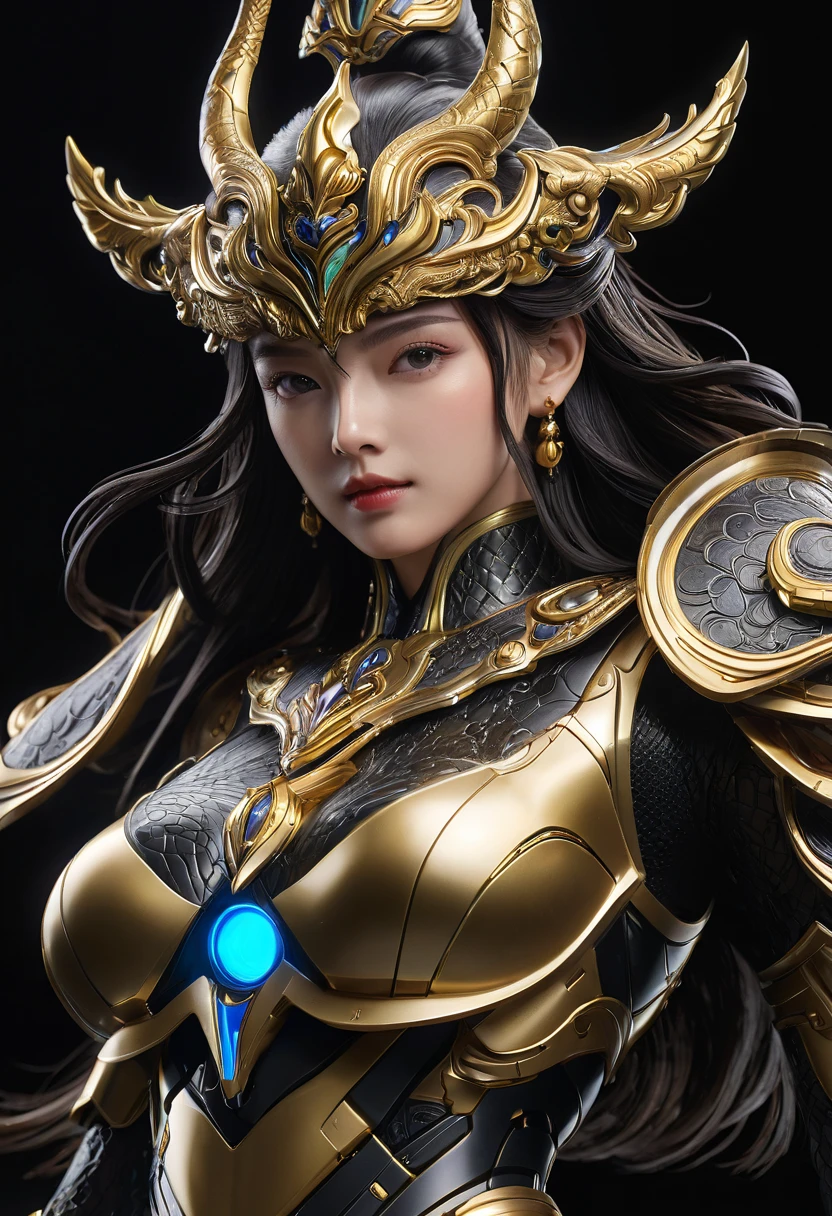 a sexy woman in a gold and blue lotus lace armor skirt, chengwei pan on artstation, by Yang J, detailed fantasy art, stunning character art, fanart best artstation, epic exquisite character art, beautiful armor, extremely detailed artgerm, detailed digital anime art, artgerm on artstation pixiv, armor girl, cleavage big breasts:1.2, (mini skirt:1,5)
