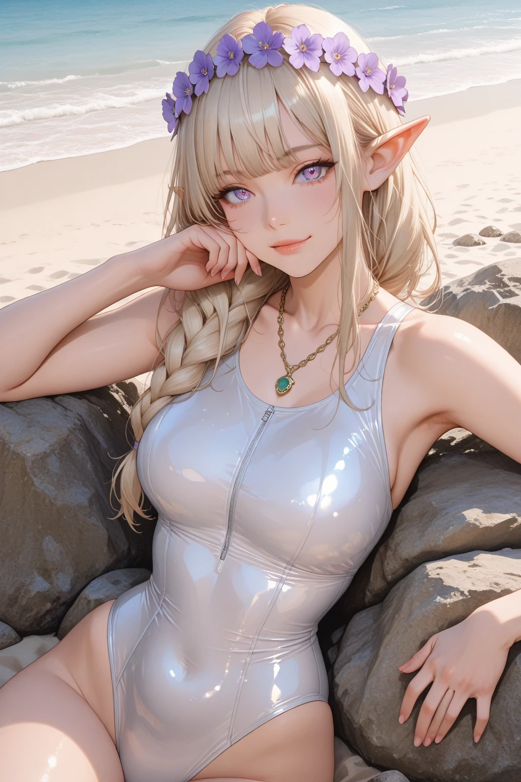 (最好's质量,无与伦比's杰作:1.4),Ultra-detailed CG 4K,(Super detailed and clear、栩栩如生's薄荷色大眼睛:1.2),华丽圆润细致'sthe face型(妖艳's:1.4)the elf(巨大's:1.8)(浓密's金色长发: 1.4),(By bangs, side locks:1.2)'s(细节精致's白色连衣裙:1.3)(zelda)(Celestine Lucullus: 1.2)(独自's:1.4)(1 girl: 0.5)(facing to audience:1.2)(Place your arms behind your back:1.2)(cow boy shot:1.2)(from the above:1.1),Dentate skin(Beautiful curves:1.4)(Beautiful curves:1.4)(Bimbo: 1.4)(Normal waist circumference: 1.2)(Thick lips: 1.3)small-nose(淡淡's微笑: 1.2)Rochas,The tree, a plant,bushing, (the face:1.4)