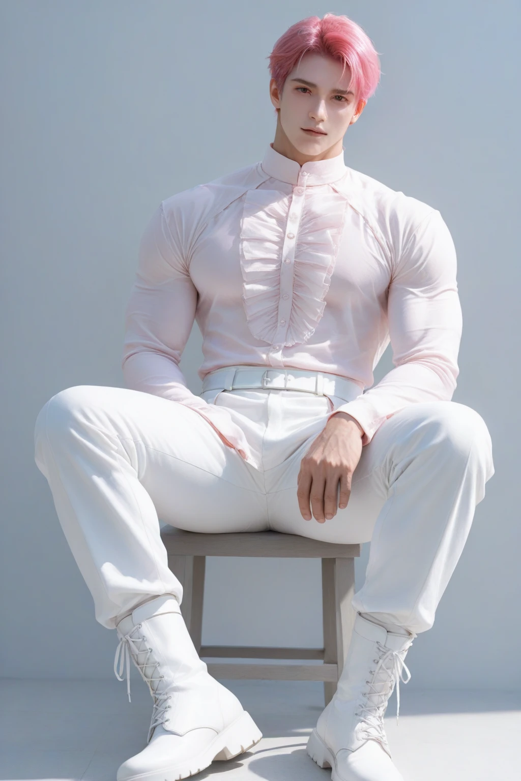 (saeba ryo city hunter )  ,Wearing white pants,white jacket,black shirts,erect penis,exposed penis,standing,(beautiful penis:1.5),