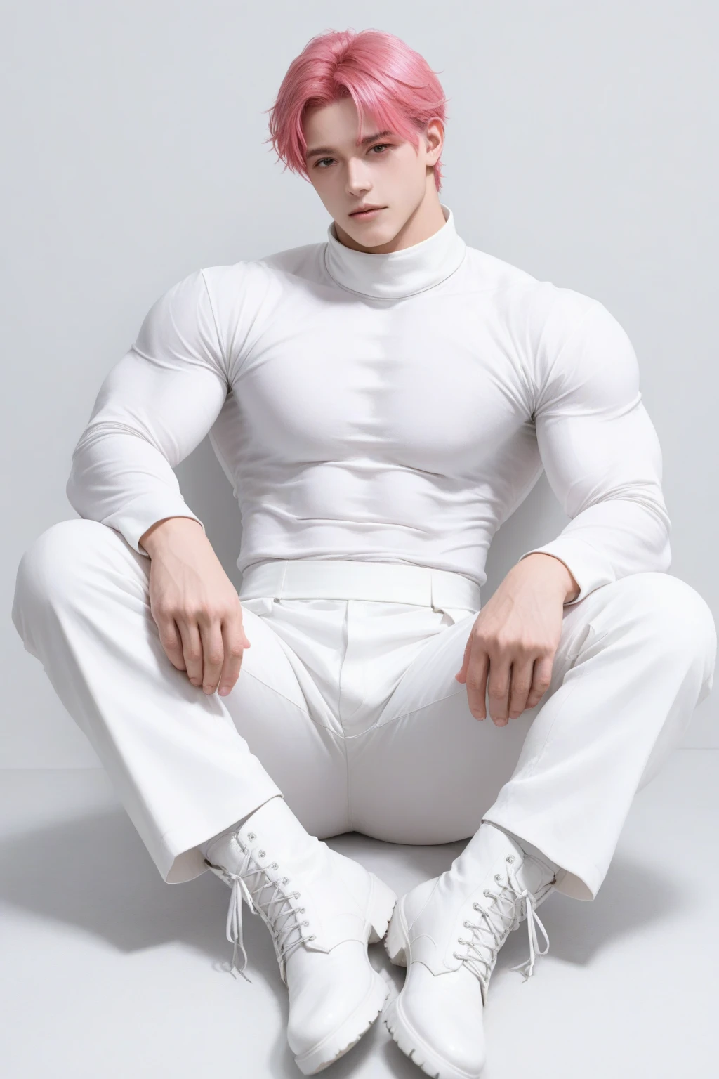 (((Best quality))),(((Ultra detailed))),(((Masterpiece))),(Cute tall Shota:2),The height of a volleyball player,Bodybuilding champion,solo person,(full bodyesbian:3),(Stay away from the lens:3),Expose your legs,(revealing the whole body:2),(Frontal heads-up view:1.2),malefocus,(looking at viewert),18yr old,(Tall:3),(Tall guy:2),Super tall,(Height 300 cm:2),Excellent body proportions,muscular physique,(1.The shoulders are 5 times wider:1.2),(Slender straight legs:2.5),Slender feet,small heads,musculous,(The face of the animated male protagonist),Pure face,(Very detailed beautiful face and eyes:2),(Big bright eyes:2),Sharp eyeliner,Clear and beautiful face,exhilarated,(Happy smile:3),short detailed hair,(Correct facial features),(tilts your head:1.5),(Men's boxer panties:2),Long white socks,Nike board shoes,(Muscle firming:2),Strong,(Wide shoulders and narrow waist:2.2),Sports men's socks,Detailed muscle texture,Highlights muscle structure,in a subway,(kneeling down:4),(full length shoot),ultra-realistic realism, (Photorealistic detail), Incredible accuracy, lifelike textures, masterful technique, Jaw-dropping precision, artistic dedication,(anatomy correct),Good lighting,exquisite detailing,Best quality,stunning masterpiece,CG,(Colored screen)