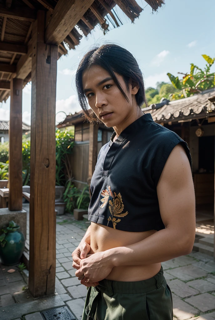 Liu kang con dragon en blanco y negro