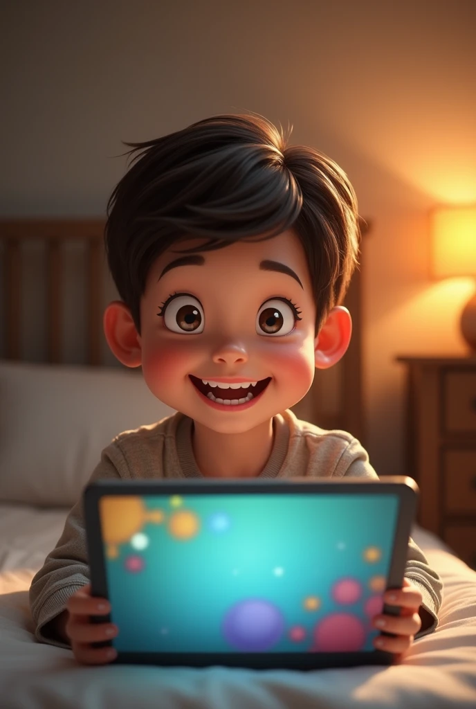 A child playing a video game in Disney style