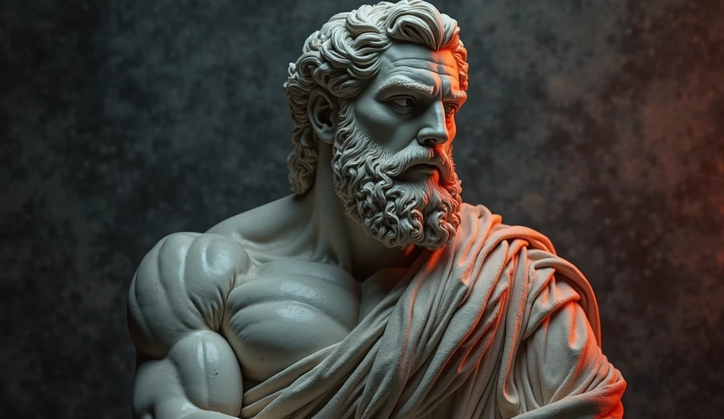 a realistic greek white marble statue, stoic, brawny, brave and scary, detailed wearing a ghostly toga, darkness background , temperamental, , photorrealistic, Horror Movie Dinner, super detailed, hyper realist, darkness background,, serious face, powerful background, dark surroundings, inteligente
close up face, dealing with anger, face close, face close, close up face, face close