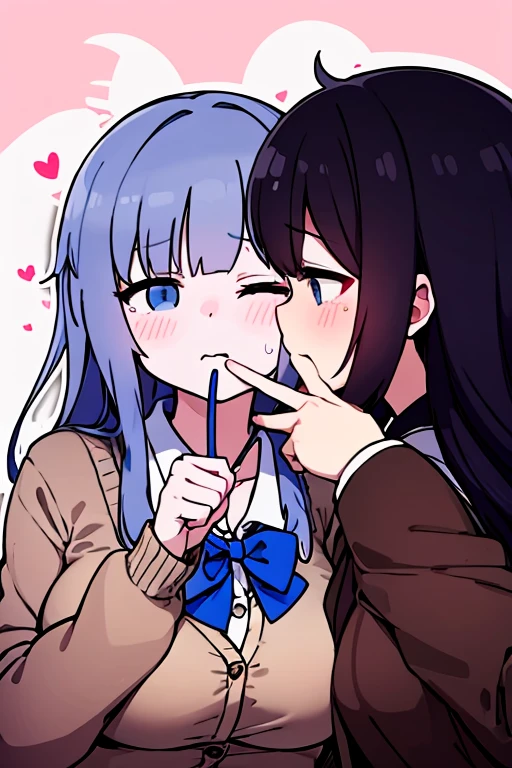 there is a woman and woman kissing each other in a room, kiss, kissing, kissing together cutely, romance, kiss mouth to mouth, yummy, the kiss, making out, wonderful scene, couple kissing, lovely kiss, holy, shot from movie, kissing together, kissing each other, marton gyula kiss ( kimagu ), absolutely, very attractive