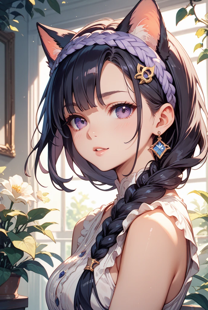 One Girl, (Chiquita:1.2), One Girl, sarashina_hand, short hair, Black Hair,
(Close-up shot, Highest quality, High resolution, 4K, Detailed lighting, Shaders, ),
White off-shoulder frill shirt, Strapless, Cleavage, Shorts,
smile, Sweat, Nipples,
plein air, garden,