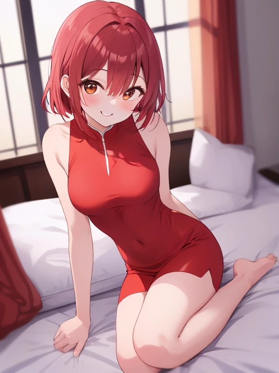 Undressing、Acme Face、M-shaped legs、short hair、Red Hair、、hair over one eye、、Red underwear、Pale red eyes、Blushing、Bedroom、On the bed、Random pose、Looks like she's about to cum、Glamorous expression、Blushing、Red underwear、Cute underwear、Undressing、、Bedroom、On the bed、M-shaped legs、Random pose,Show your pants、short hair、Red Hair、、hair over one eye、night、night、Not wearing a bra、、Blushing、lipstick、Perfect hands、Detailed hands、Bedroom、On the bed、hand bra