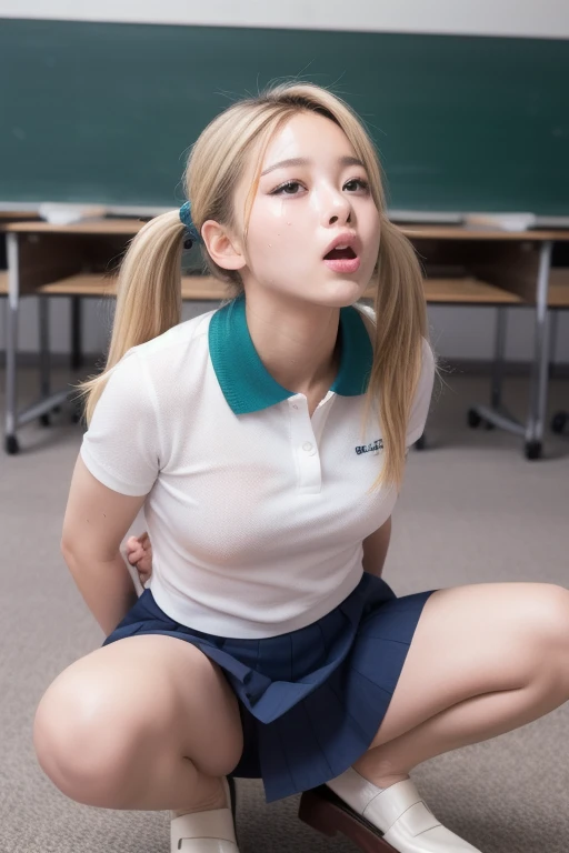 (Tabletop:1.4)、(Highest quality:1.4)、(16k wallpaper:1.2)、(Photorealistic:1.2)、(Ultra-detailed:1.2)、(Ultra-high resolution:1.2)、(Highly detailed and realistic skin:1.2)、(Very fine, clean and sharp eyes:1.2)、(white short sleeve sportswear:1.5)、(Intense sex surrounded by 3 men:1.5)、(Get on all fours and raise your butt:1.2)、(Love juice is gushing out:1.3)、(On the school grass playground:1.2)、Beautiful sunshine、blue sky、(Slender naked women:1.3)、(Beautiful 18 year old woman:1.2)、(Soaking wet:1.3)、Beautiful eyeliner、eye shadow、Natural color lip、(Long blond wavy hair covering one eye:1.2)、(Ahegao:1.3)、(orgasm:1.3)、(shout)、The chest is medium、(A group of men:1.3)、(Overflowing love juice:1.2)、(My body trembles with sexual pleasure:1.3)