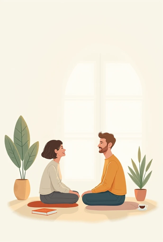 alegria art, masterpiece, best quality, minimalist line style, Illustration, lineart, line art, simple art, vector art, memphis art style, corporate memphis style, man and woman sitting in the window, bright colors, birds, flowers
