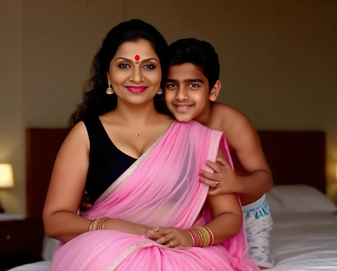 Indian aunty and young boy naught love
