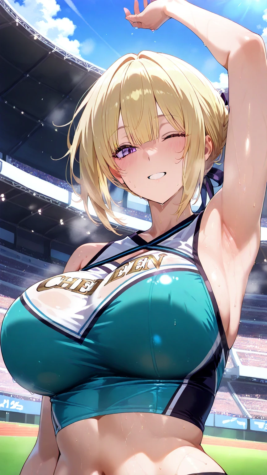 NSFW,((masterpiece,Highest quality)), Perfect hands,Perfect Legs,One Girl, alone,alone, smile, View your audience,Large Breasts,detailed,Golden Bikini,Gold Bikini,