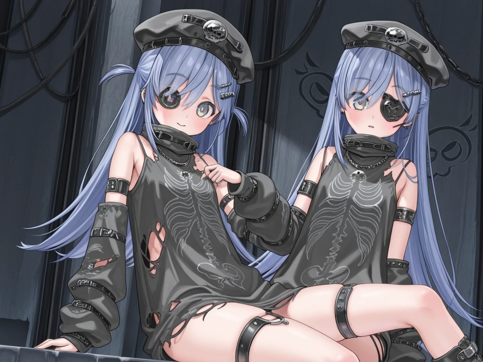 score_9, score_8_up, score_7_up, score_6_up, score_5_up, score_4_up, source_anime, rating_explicit,side_view, (2 girls:1.3), group sex, take_your_pick, lineup, rope_bondage, rope_harness, spread legs, sex_toy, pussy_juice, sweat BREAK young adult, looking_down, angry, drooling, yellow hair, long hair, hairband, meium breasts, open_crothing, pajama, (vibrator_in_pussy:1.3), chair_bondage BREAK zero_pictured BREAK , crying, green hair, medium hair, hair_ribbon, small breasts, vibrator_in_mouth, chair_bondage