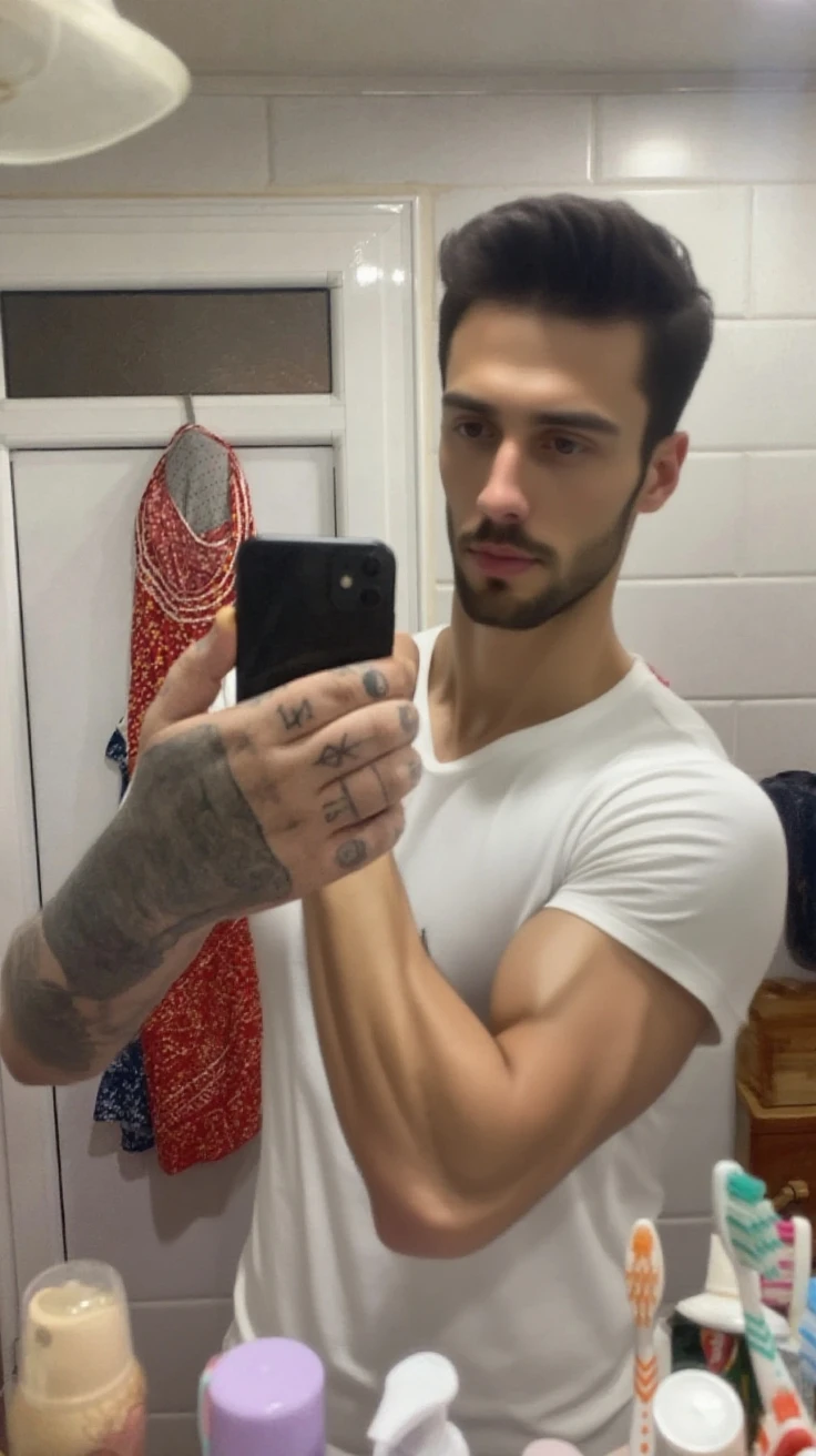 Beautiful man in selfie 