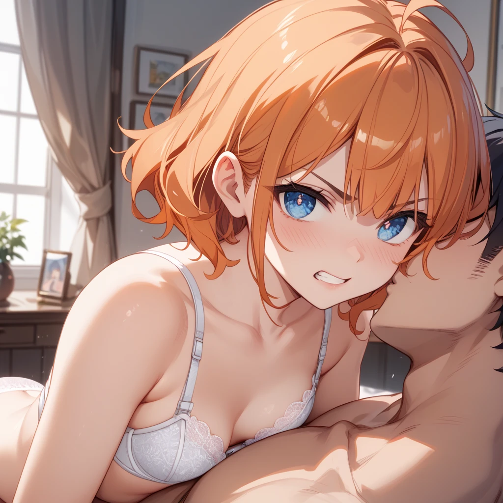 (best quality, ultra detailed:1.2),love live! school idol project,love live!,kousaka honoka,blue eyes,side ponytail,large breasts,naked,BREAK crying,(face close up:1.2),BREAK ((1man and 1woman,fellatio,penis,)),(cum in mouth:1.3)