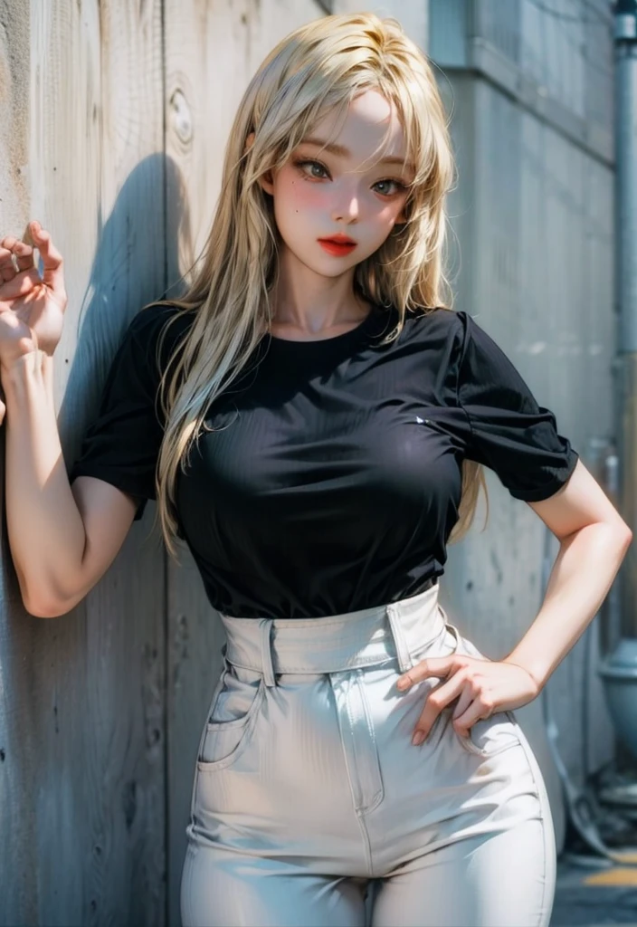 A sexy 17-year-old with dazzling shiny hair, cute and sexy little beautiful face、Complete beauty、Glowing hair dancing in front of cute face、long silky shiny bangs that cover the eyes、Shining dark blonde hair that covers her face、Super long dark blonde hair、Sexy cute young woman、glowy skin、Gloss Face、Teak Gloss、Small face beauty、very big eye expression、small full breasts、student clothes, mini skirt、whole body portrait