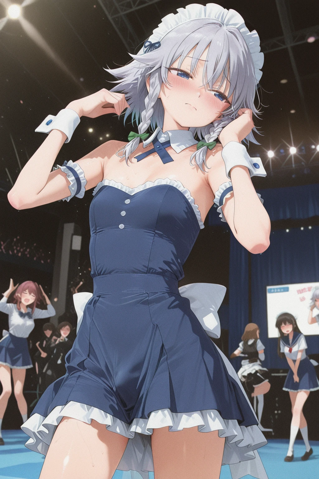 score_9, score_8_up,score_7_up,flat color,(best quality, masterpiece, ultra high-resolution, ultra-detailed,japanese girl,profile, (wearing colorful idol-costume,torn cloth),tween, (japanese cutie),(in concert on stage:1.2),side angle,side view,nsfw, rape,hardcore, masterpiece, solo, (bright lighting:1.2), detailed face,small breast,perfect lighting , hetero, 1boy, (irrumatio), head grab, oral, solo focus, cum splash,pov,(stuffs her face with penis),(too many cum on her face),cry,tears,shiny skin,motion lines,trembling,ahegao,(bukkake),