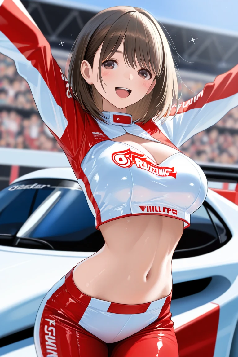 Highest quality,masterpiece,motor Show,Two supermodels,smile,Completely naked,Nipples,Dark hair color,Pussy