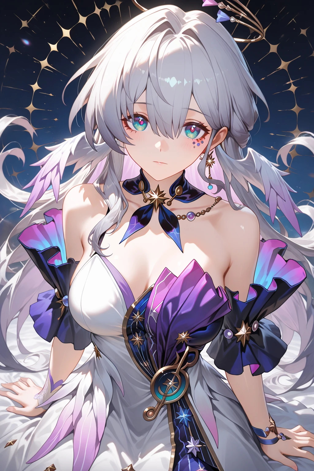 Alisa Mikhailovna Kujo,tomorrow, A friend of mine, Aya, Planning to visit Russia.、(Perfect Face, Detailed face, Beautiful Eyes,Perfect hands,Perfect Fingers)、Red face、((vapor))、hot、Maternal, feet, alone, 1 Girl, Silver Hair,Long Hair, Red ribbon hair ornament,Thin hair ornament、Big eyes, Masturbation,Blushed、Dirty Face、Expressionless、 (masterpiece:1.2, Highest quality), (細かくてBeautiful Eyes: 1.2), (Beautiful and dense face), (Sharp facial hair between the eyes)、Underwear is visible、12 years old, grinding, Transparent panties、Large Breasts、Neon lighting、look up