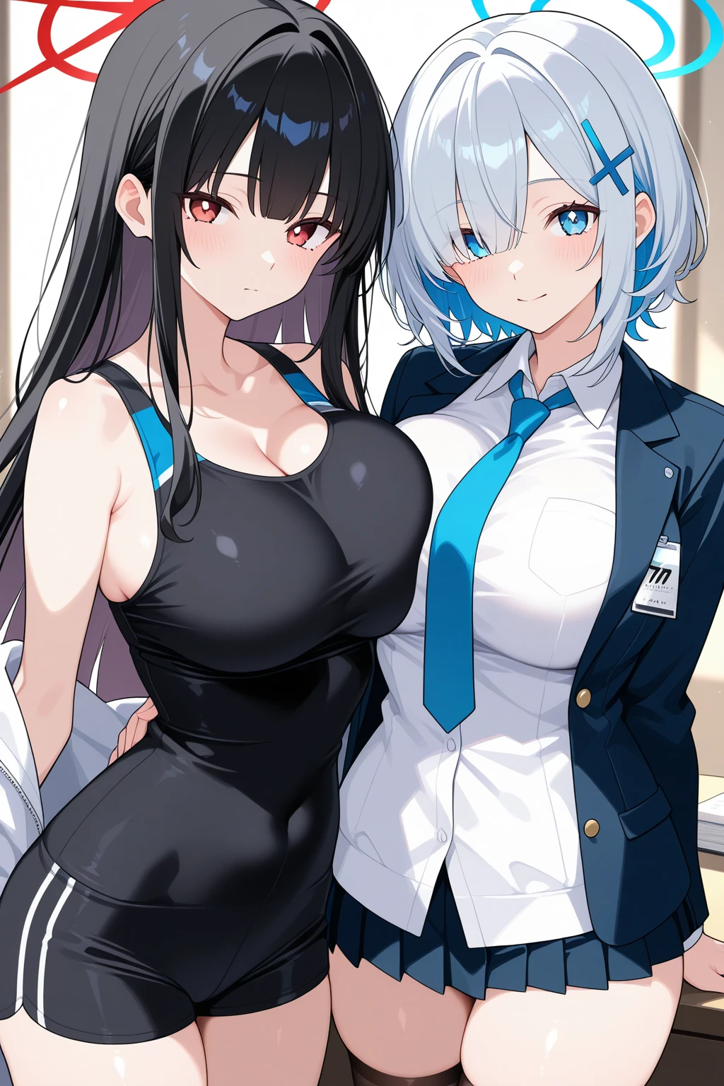 (Highly detailed CG Unity 32k wallpaper,masterpiece, Biological, whole body),(Best lighting, Best Shadow, Very delicate and beautiful),(High School Girl and Unidentified Creatures),blue eyes, Big Breasts,Bouncing chest, Black Hair,Bobcut,Red and black and White off-the-shoulder revealing high-cut SF bodysuit,One-piece swimsuit-style clothing,Clothes that emphasize the chest,Neck Seal,High-tech sci-fi corridor, Dynamic pose, Detailed Machinery, Sleek design.,My crotch is wet, {{The unidentified creature had no reproductive organs, so it preyed on the high school girls on the spaceship and disguised itself as a woman.、High school girls are candidates}}, Unknown sensation, Feels good, Vigorous movement, more, instinct, Female fall, Bouncing chest, loose, loose, Next to a real girl skeleton, NSFW