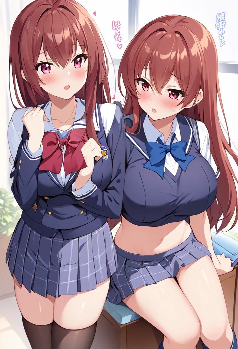 high school girl、Dressed in high 、School classroom、((Big Breasts))、There is only one person、((((独奏))))、(one girl)、smirk、