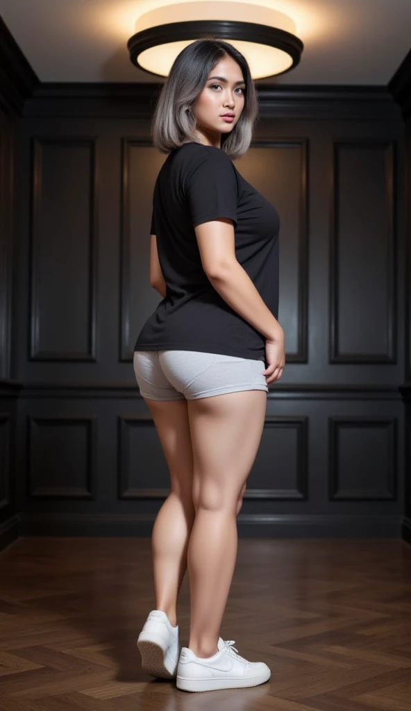 White girlfriend bent over lifting skirt revealing ass cheeks, fat ass