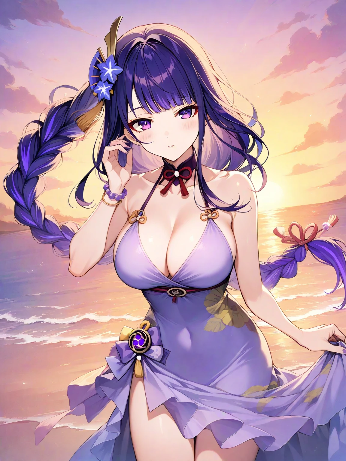 One Girl、NFSW, face, (((Toru Asakura:1.37, alone))), (((faceのクローズアップ))), (美しいface, かわいいface, 詳細なface), ((())), (((Beautiful green eyes with beautiful details))), break, (((sunny))), (((At the Beach))), (((Blue Hair、Earrings、Gradient Hair、Multi-colored hair、Parted bangs、Purple Hair、shortcut、Pure white idol costume))), break, Very detailed CG 統合 8k 壁紙, very fine 8kCG wallpaper, Anime Moe Art Style, Cute girl anime visuals, アニメWindのポートレート, アニメWindに, Beautiful Anime, 8k Anime Art Style, アニメWind、8k animation with detailed drawings, (masterpiece, highest quality), High resolution, Very detailed, Ultra Sharp, Cinema Lighting、Upper body、Extremely close-up footage、High resolution、超High resolution、8k、Glowing Eyes, blue sky、Sparkling Eyes,Happy, Sparkling Eyes,Happy,Reaching out ,forward hand,floating hair, Shiny Hair,Outdoor, Wind,Sparkling Eyes,Happy,Sexy Body,(Perfect Anatomy:1.2),((Perfect hands:1.2)),Shoot from the side、highest quality、Complete limbs、Full Finger、Live Stage、sing、Dancing、大きな笑face.(showoff breasts:2)