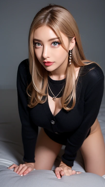 (((masterpiece, best quality))), (((high quality))), (((high resolution illustration))), (((hyper detail))),(((NSFW)))), (((Wordsworth's Sharon))),(((Very beautiful long blonde hair))), (((Very beautiful face))), ((((Detailed face)))),(((very beautiful blue eyes))),(((Realistic Skin))),(((her face is flushed))),(((slim body))),(((slim thighs))),(((small breasts))),(((very beautiful slender legs))),((blue sweater dress, ribbed, knit, turtleneck sweater dress, black pantyhose with extremely detailed and intricate decoration that shows her cleavage))),(((beautiful earrings))),(((beautiful hair ornaments))),(((at the very beautiful town))),(((wet her skin))),(((1girl))),(((saliva))),(((very angry))),(((have a beautiful big weapon))),(((running))),(((from below)))