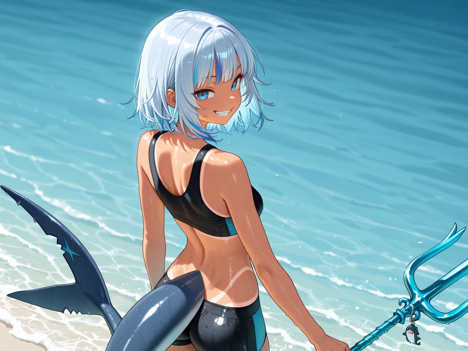 best quality, masterpiece, detailed,
<lora:SpaceBattleshipYamato2199_YamamotoAkira:0.8>, YamamotoAkira,
solo, closed mouth, light smile,
grey hair, short hair, red eyes, ahoge,
AkiraSwimsuit, yellow bikini, see-through,
standing, looking at the viewer,
swimming, underwater, fish