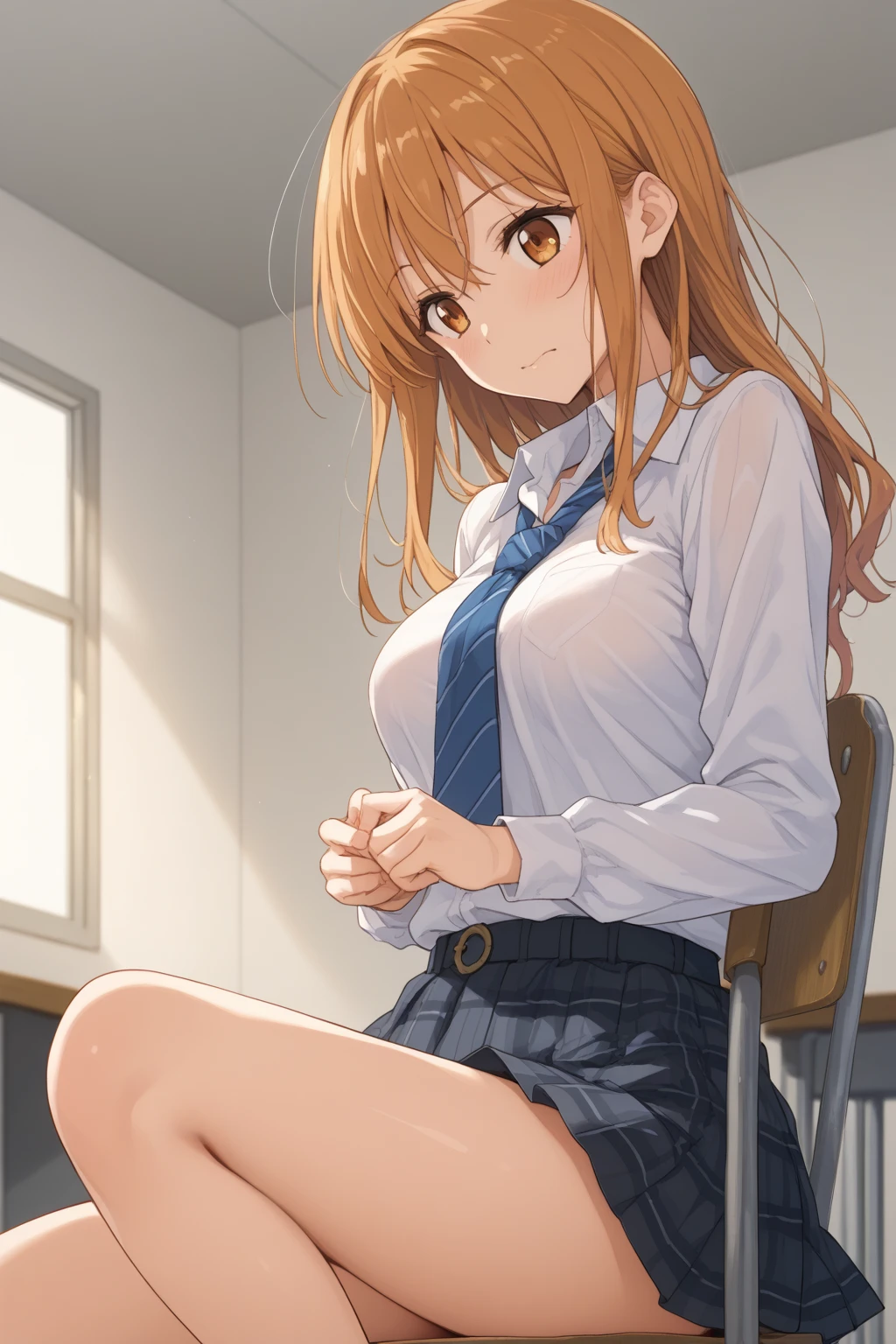 ((Vulgarity:1.37,NSFW:1.46)),masterpiece ,Highest quality , High resolution , (One Girl Solo:1.38) , (Asuna , Brown Hair , Braiding , Brown eyes , Long Hair) , (Cleavage:1.2) , (Mid-chest:1.28) , ( Wearing a mini skirt , uniform , Bow) , (Cleavage:1.15) , (Large Breasts:1.1) , (Face view , Front view , from the front , View ) , (indoor , In the classroom , Windows , table) , (Put your arms behind your back , Put your hands behind your back) , (Standing in the sea , Thighs ) , ( smile , Open your mouth , Blush all over face , shy ),Show off your underwear,Lift up your skirt,Sit on a desk and spread your legs,Shift the crotch,((Raped by a classmate:1.75)),((Forced blowjob,Anal Sex:1.17,Medium ejaculation))