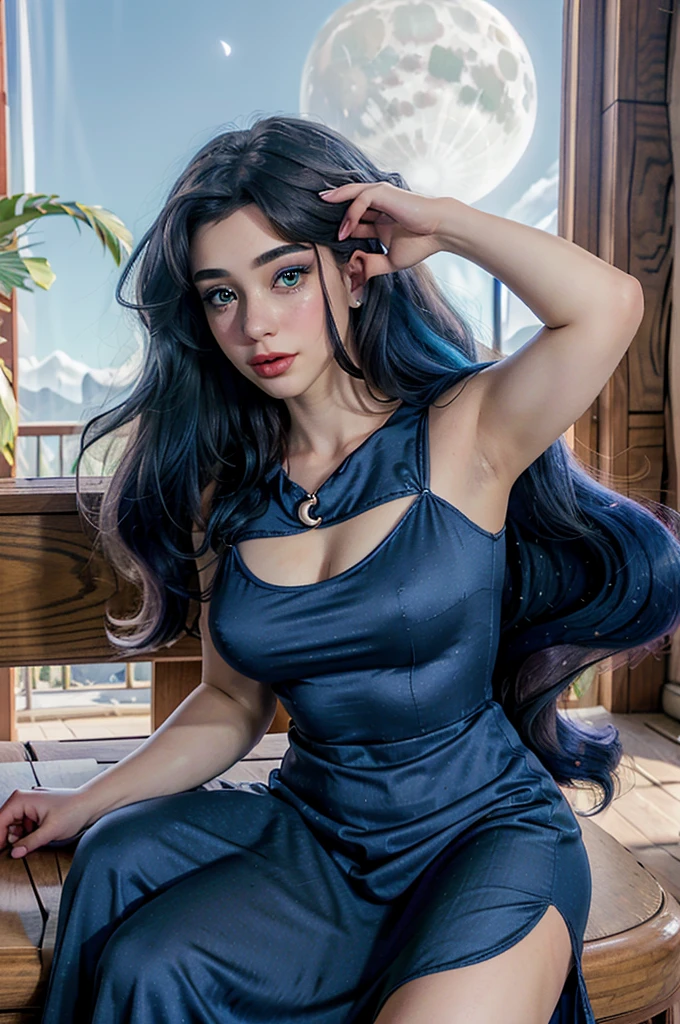 ((best quality: 1.5)) ((masterpiece: 0.8)), intricate details, sharp focus, professional, photorealistic, real life, realistic representation of the face, ((muscular wanton mistress, gothic eye makeup)), bright glow, dynamic pose, gorgeous perfect face, in the style of realistic and hyper detailed renderings, zbrush, hyper realistic oil, contoured shading, BREAK; BREAK (((long dark wavy hair, ((blue eyes))))), (freckles: 1.2), ((fujicolor)), BREAK (((small breasts))), BREAK descending stairs at a mansion, ((((loose colorful silk dress, sideboob)))), photorealistic, hyper-realistic, 8K, super detail