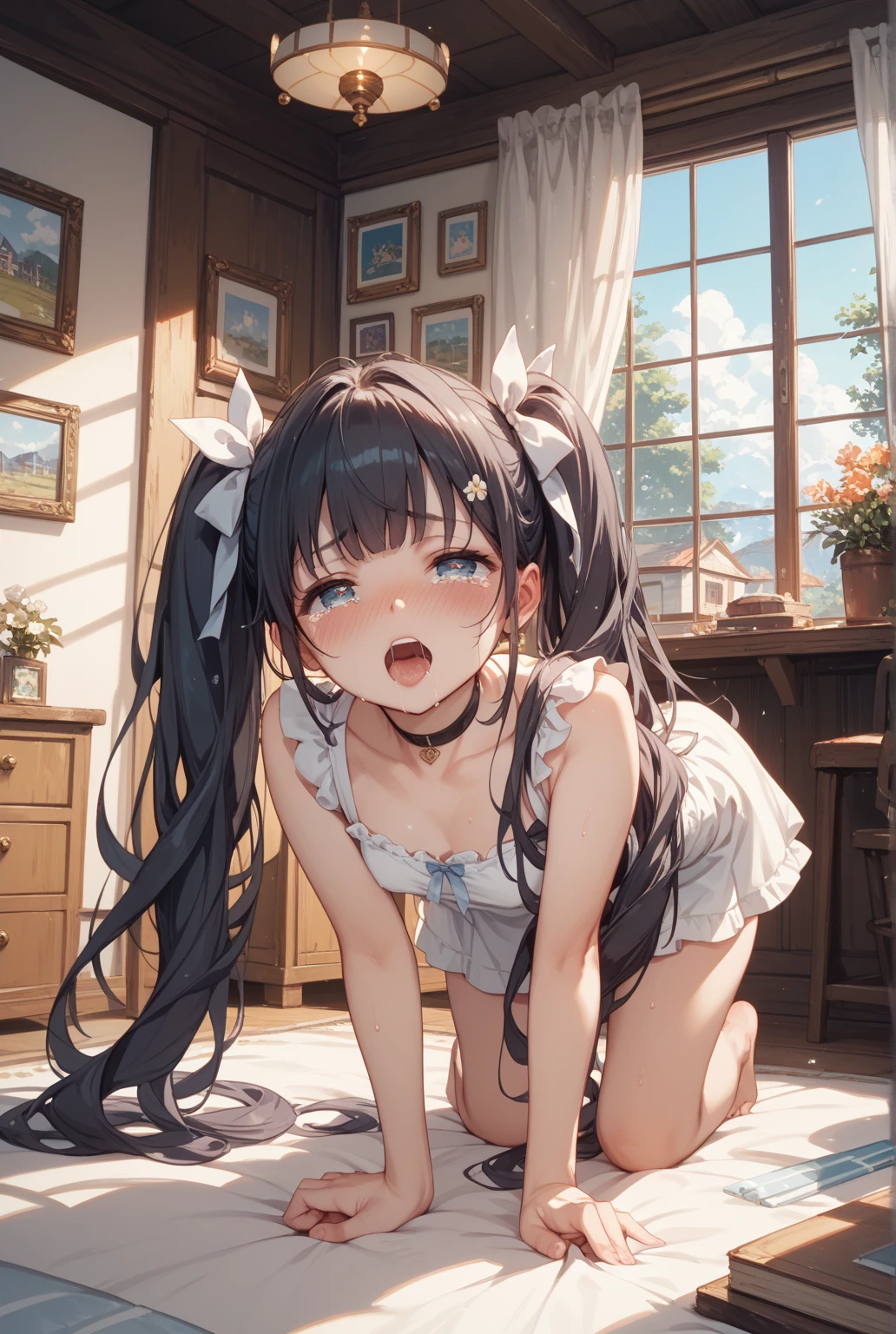 Absolute Resolution, super high quality, Very detailed, Official Art, masterpiece, Masterpiece Break One、３year old child:1.85、on a fluffy futon:1.85、Lie on your back:1.85、M-shaped legs:1.85、Pink camisole:1.85、Enlarged photo from the front:1.85、Cute Kids Room:1.85、((crying expressions:1.85、Crying face:1.85、Baby Face:1.85、Baby Face:1.85、Baby Face:1.85、semen:1.85、Pink camisole:1.85、３year old child:1.85、超Short length:1.85、Super young:1.85、vagina:1.85、Ultra-flat chest:1.85、Open one&#39;chest:1.85、Baby Face:1.85、Baby Face:1.85、Baby Face:1.85、Ultra-flat chestのShowing nipples:1.85、Ultra-flat chestのShowing nipples:1.85、Please open your mouth wide:1.85、Please lie on your back:1.85、Short length:1.85、Short length:1.85、Baby Face:1.85、Baby Face:1.85、Baby Face:1.85、Are crying:1.85、Trying to escape:1.85))、超小さくてSuper young:1.85、Baby Face:1.85、Open one&#39;chest，Ultra-flat chest:1.85、Ultra-flat chestのShowing nipples:1.85，Showing nipples:1.85、Crying face:1.85、blush、my eyes are full of tears, please Please open your mouth wide:1.85，((crying expressions:1.85、vagina内に挿入された巨大なペニス:1.85、semen:1.85))，vagina 、On the crib:1.85，Open one&#39;chest，Ultra-flat chest，Ultra-flat chestのShowing nipples:1.85、(Black Hair、Short Bob、Beautiful pussy、short hair、hairpin、Cute Kids Room、trembling:1.2)
