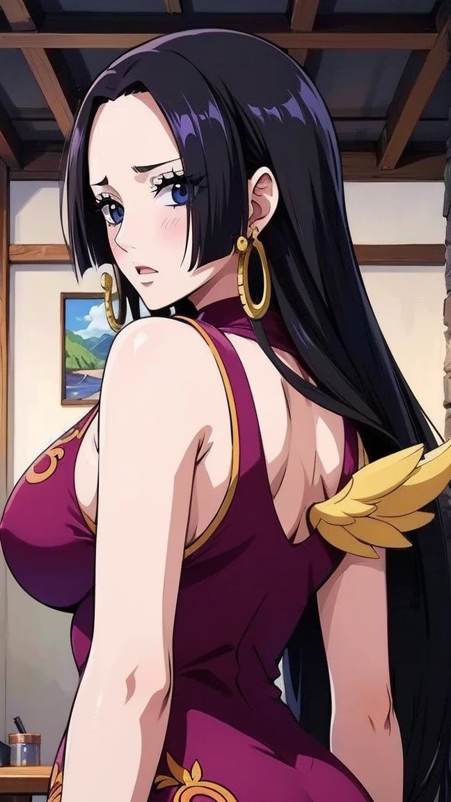 Sexy woman, Black hair tied into a bun, smoky eyes, Eyeliner, blush, The fairest skin, Plump face, soft lips, blouse detailed with gold, White saree with gold border, Nailed to the wall,Huge Breasts,Breast sagging and cleavage showing