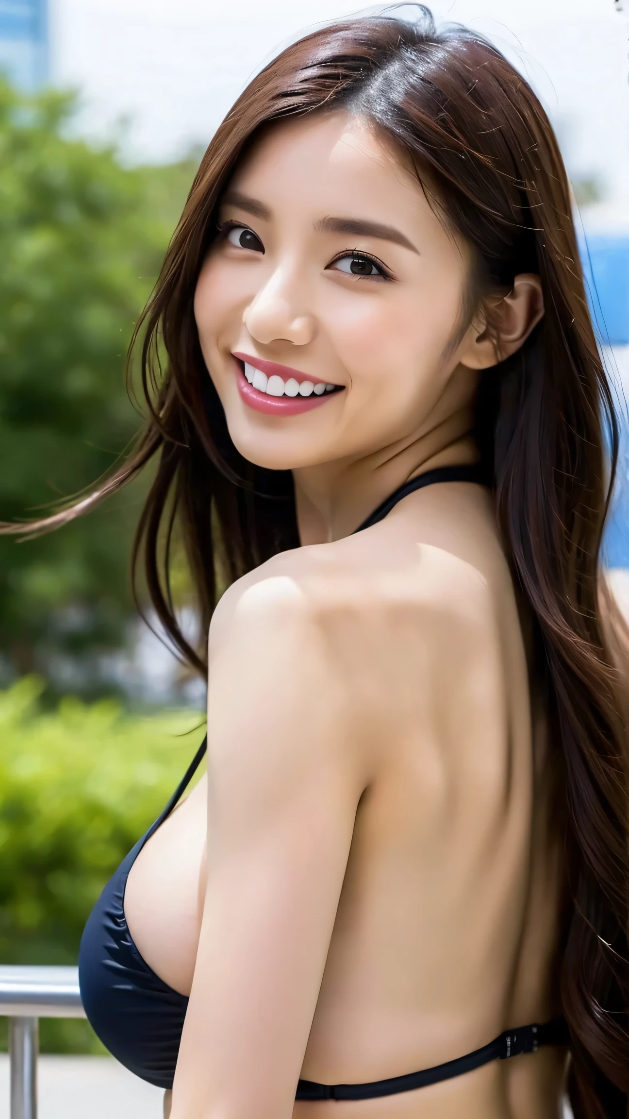 (8k、RAW Photos、Highest quality、masterpiece:1.2)、(Realistic、Photorealistic:1.37)、Ultra-detailed、Ultra-high resolution、1 girl、Seeing the viewer、Beautifully detailed face、Laughter、narrow、(Narrow waist) :1.3)、Beautifully detailed skin、Skin Texture、Floating Hair、Professional Lighting、Human whole body、Long Hair、Blonde、Bob Hair、Smile、Swimwear、bikini、Floral