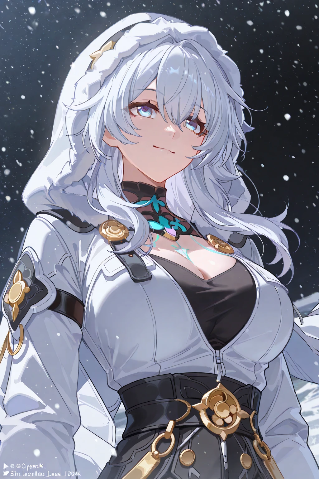 Yunagi is a very cool and very cute girl. Her body is slender, and her large breasts are emphasized. White bobcut hair is fluffy and very girly. She is a cyberpop idol who always captivates those around her with her appearance. You are my target tonight.