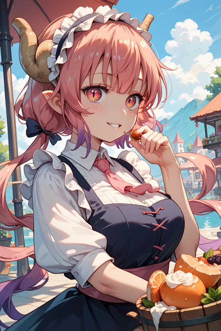 ((top quality)),((masterpiece)),((perfect face)),((background blur)),((kawaii)), (ultra-detailed)), One cat women and a crabcat, (Cat women, cute, flat chest), dark pink long hair, light pink eyes, (beautiful eyes with details) Fantasy world, abandoned city, distant view, playing, frolicking, enjoying, fantastic, beautiful, observing crabcat in foreground,laugh,from above,face, Dynamic angles, dynamic pose, sharp focus, wolking, forest,Cowboy shot, underground empire style, large caverns, dark world, world without sky, world covered with rocks and crust, three huge windmills,